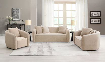 3-Piece Beige Chenille Living Room Set - 1st Choice Furniture Direct