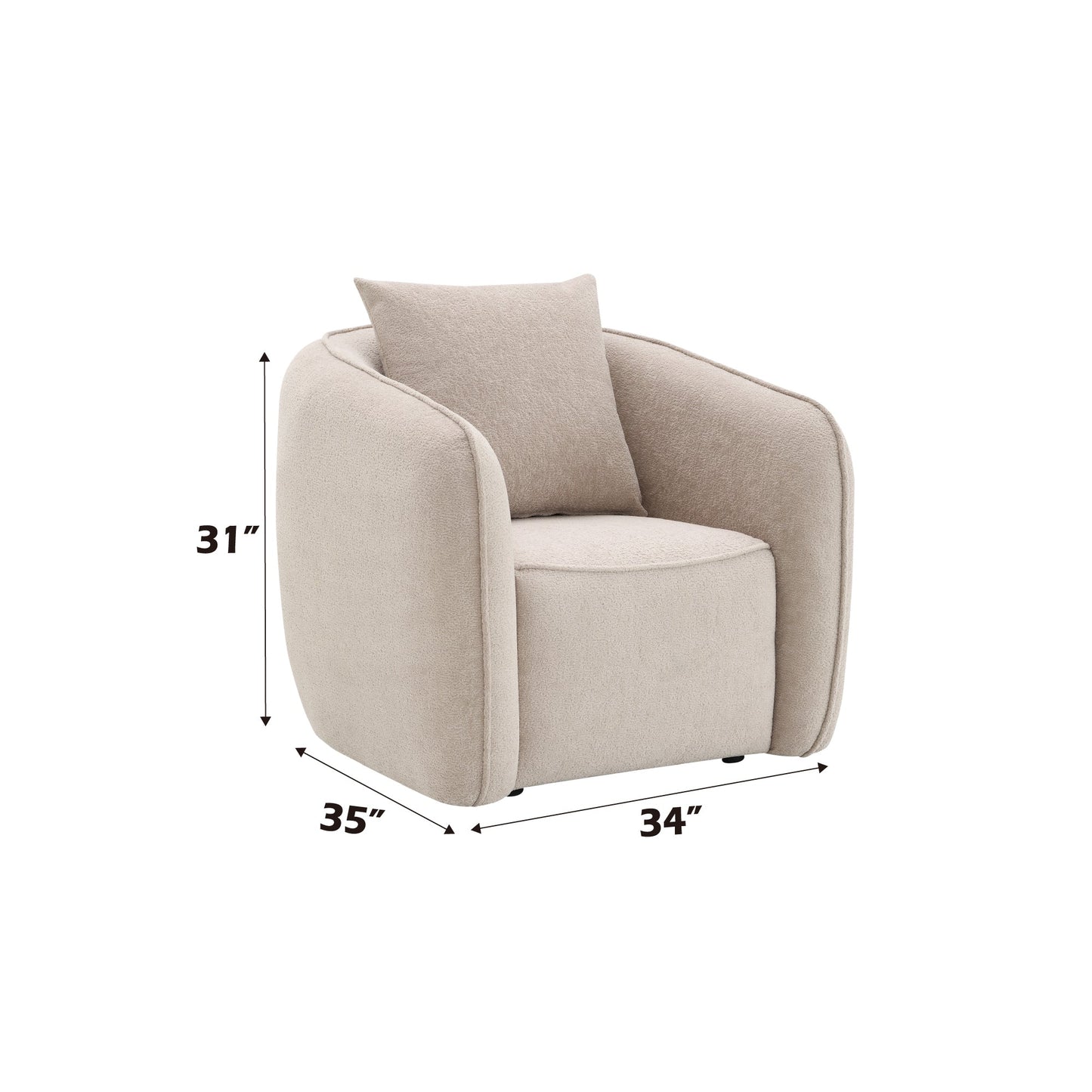 3-Piece Beige Chenille Living Room Set - 1st Choice Furniture Direct