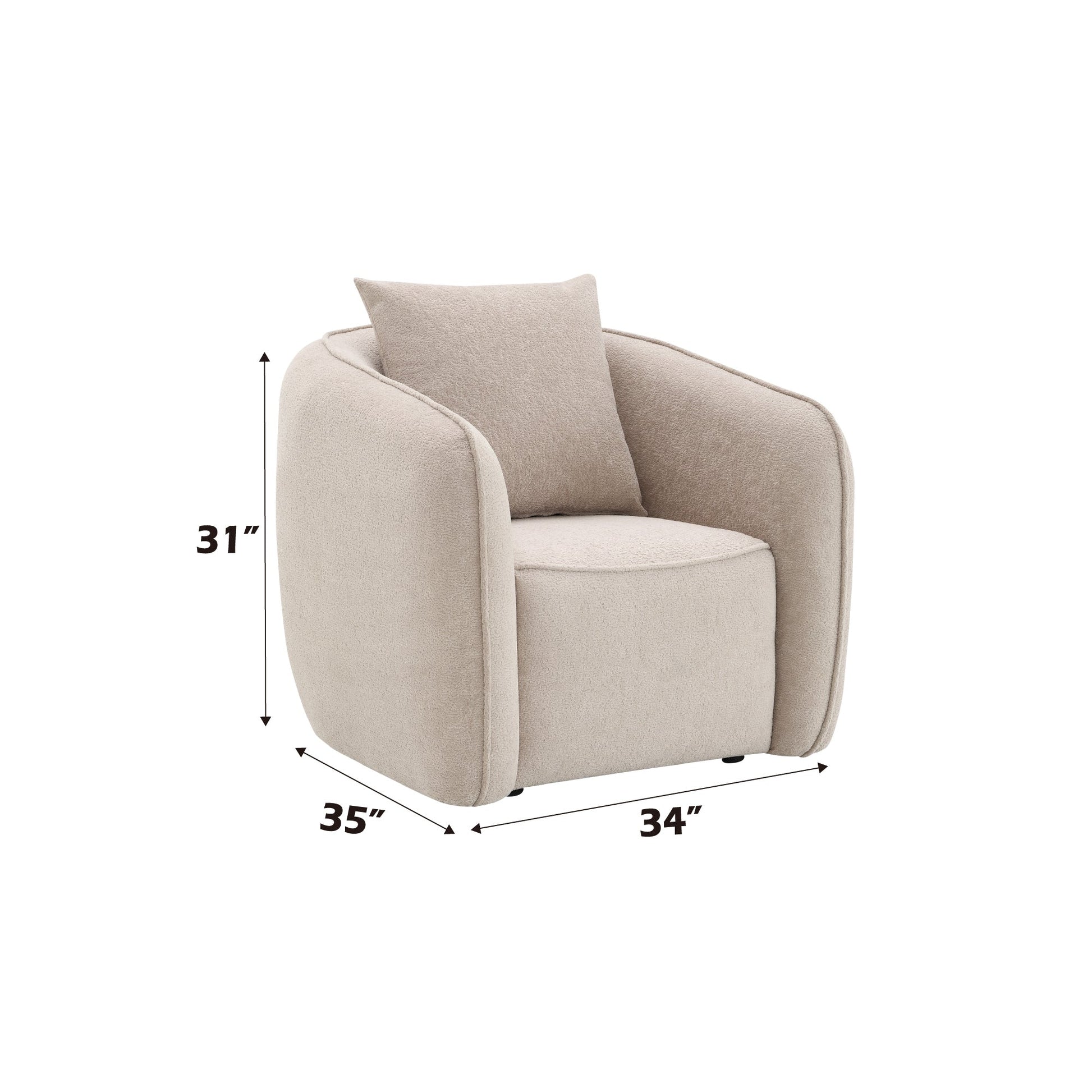 3-Piece Beige Chenille Living Room Set - 1st Choice Furniture Direct