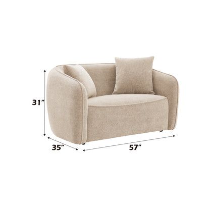 3-Piece Beige Chenille Living Room Set - 1st Choice Furniture Direct