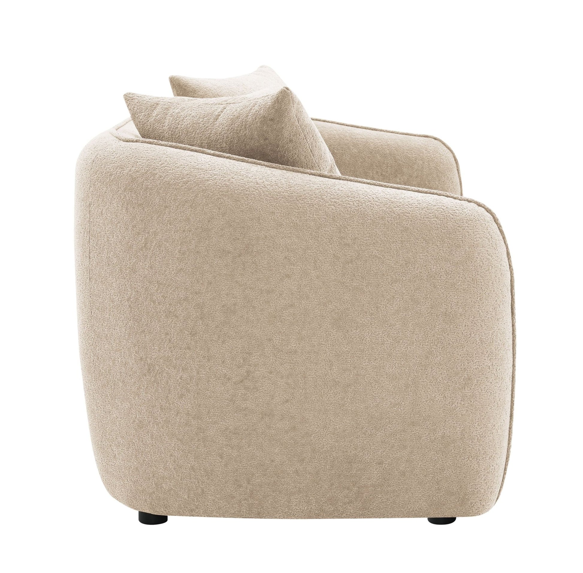 3-Piece Beige Chenille Living Room Set - 1st Choice Furniture Direct