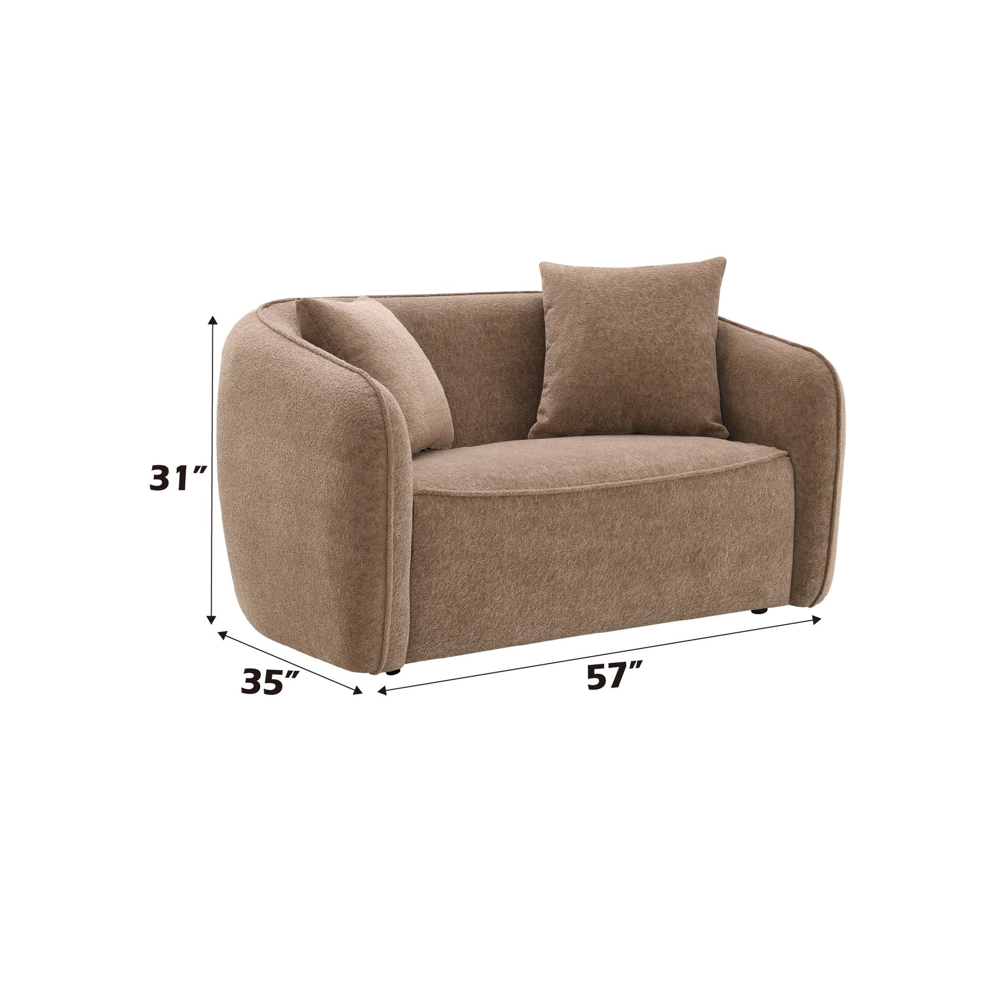 3-Piece Brown Chenille Living Room Set - 1st Choice Furniture Direct