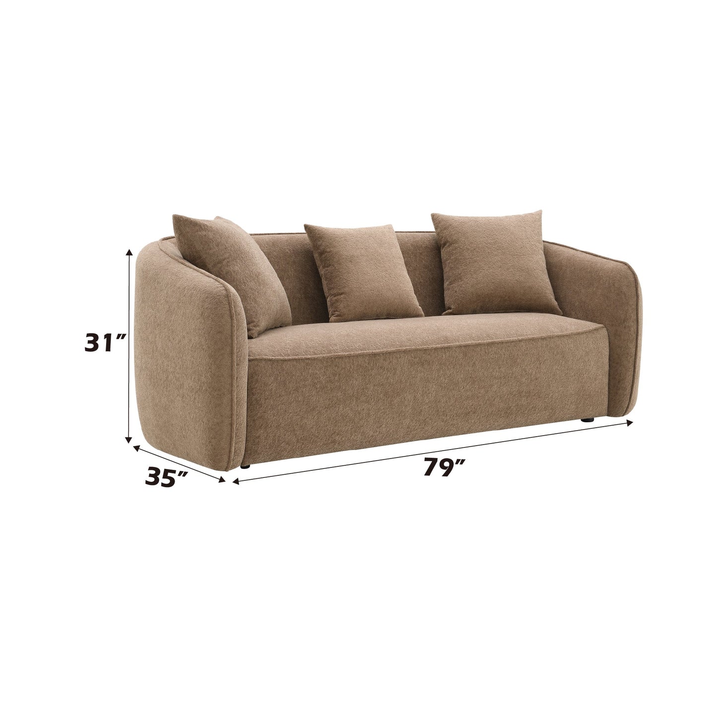 3-Piece Brown Chenille Living Room Set - 1st Choice Furniture Direct