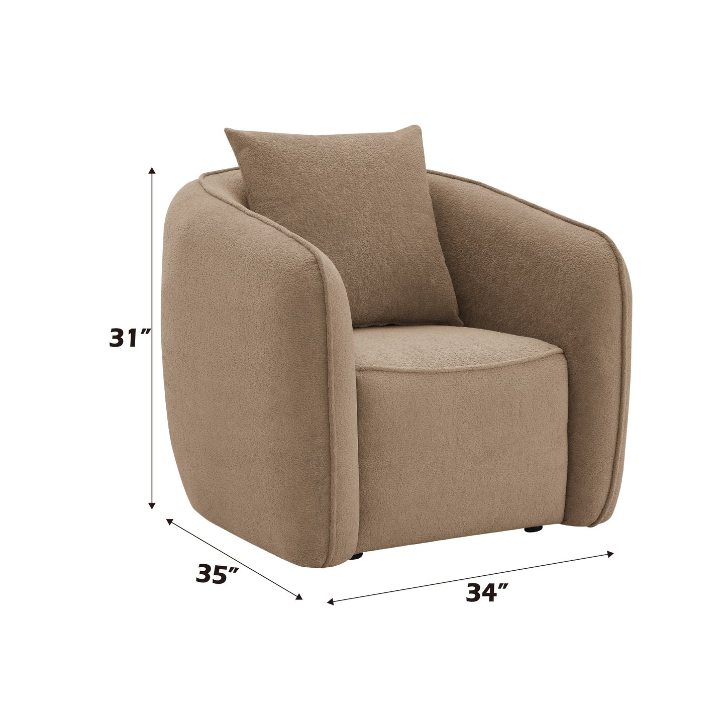 3-Piece Brown Chenille Living Room Set - 1st Choice Furniture Direct