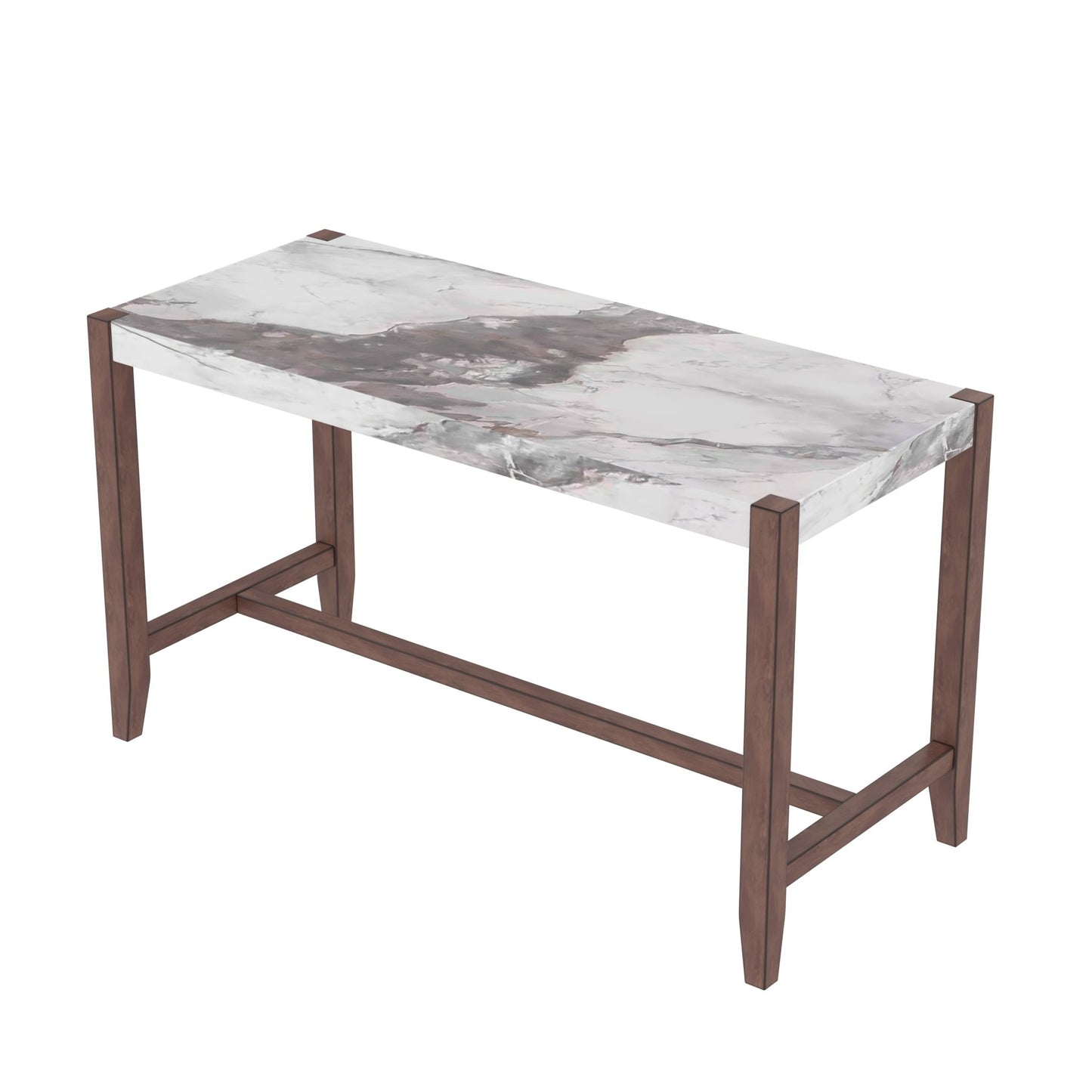3 - Piece Counter Height Dining Set for 2 | Faux Marble Table & Upholstered Chairs - 1st Choice Furniture Direct