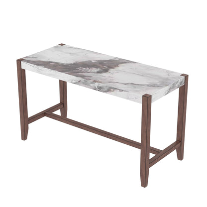 3 - Piece Counter Height Dining Set for 2 | Faux Marble Table & Upholstered Chairs - 1st Choice Furniture Direct