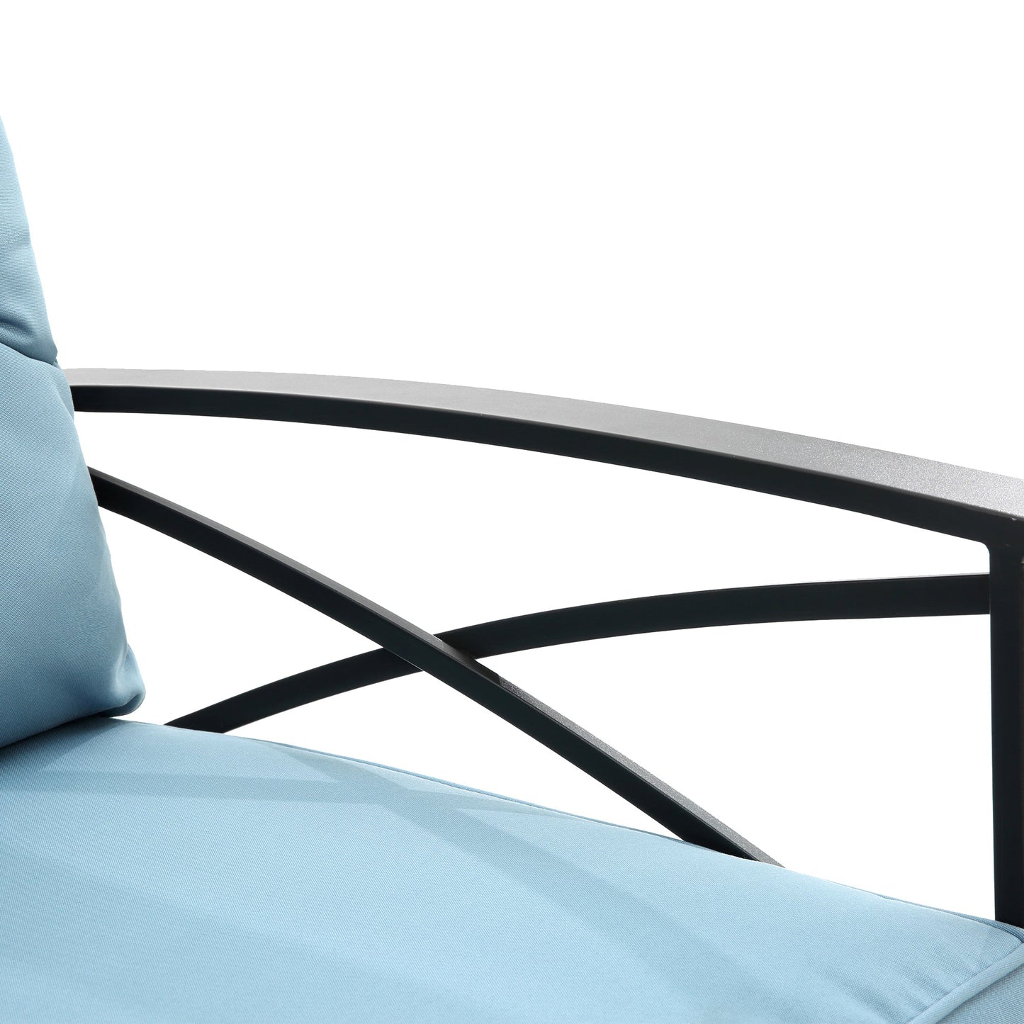 3 Piece Outdoor Rocking Chair Patio Set with Blue Cushions - 1st Choice Furniture Direct