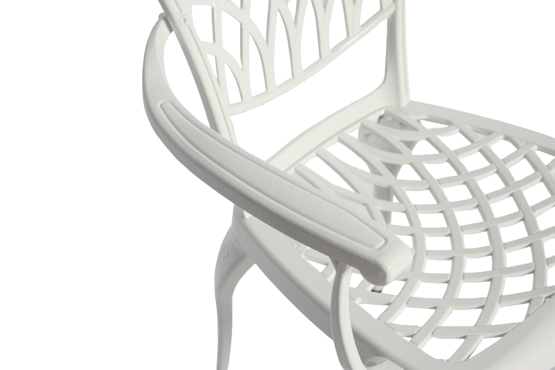 3 Piece Patio Bistro Set Cast Aluminum Bistro Table and Chairs Set of 2 with Umbrella Hole,All Weather Metal Bistro Table Set,Outdoor Patio Furniture Set for Garden with cushion White - 1st Choice Furniture Direct