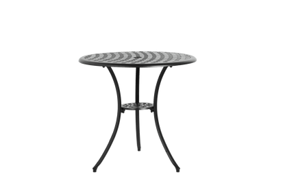 3 Piece Patio Bistro Set Cast Aluminum Bistro Table and Chairs Set of 2 with Umbrella Hole,All Weather Metal Bistro Table Set,Outdoor Patio Furniture Set for Garden Black with cushion - 1st Choice Furniture Direct