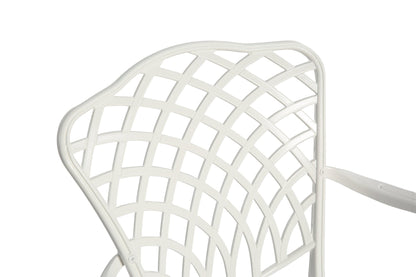3 Piece Patio Bistro Set Cast Aluminum Bistro Table and Chairs Set of 2 with Umbrella Hole,All Weather Metal Bistro Table Set,Outdoor Patio Furniture Set for Garden with cushion White - 1st Choice Furniture Direct