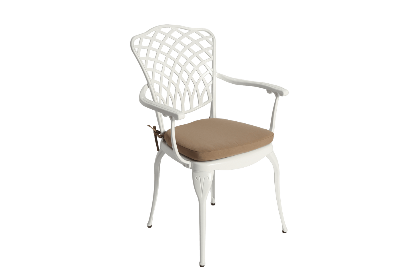3 Piece Patio Bistro Set Cast Aluminum Bistro Table and Chairs Set of 2 with Umbrella Hole,All Weather Metal Bistro Table Set,Outdoor Patio Furniture Set for Garden with cushion White - 1st Choice Furniture Direct