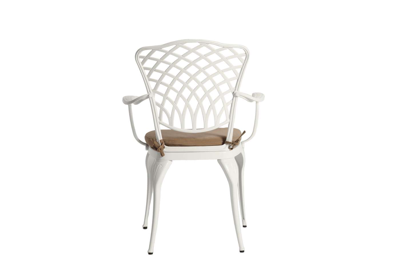 3 Piece Patio Bistro Set Cast Aluminum Bistro Table and Chairs Set of 2 with Umbrella Hole,All Weather Metal Bistro Table Set,Outdoor Patio Furniture Set for Garden with cushion White - 1st Choice Furniture Direct