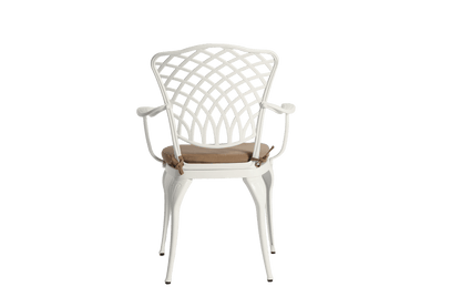 3 Piece Patio Bistro Set Cast Aluminum Bistro Table and Chairs Set of 2 with Umbrella Hole,All Weather Metal Bistro Table Set,Outdoor Patio Furniture Set for Garden with cushion White - 1st Choice Furniture Direct