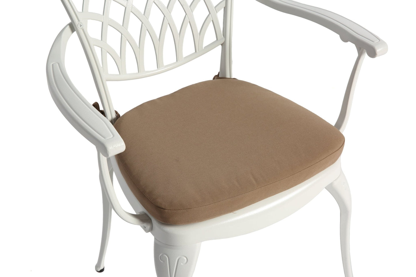 3 Piece Patio Bistro Set Cast Aluminum Bistro Table and Chairs Set of 2 with Umbrella Hole,All Weather Metal Bistro Table Set,Outdoor Patio Furniture Set for Garden with cushion White - 1st Choice Furniture Direct