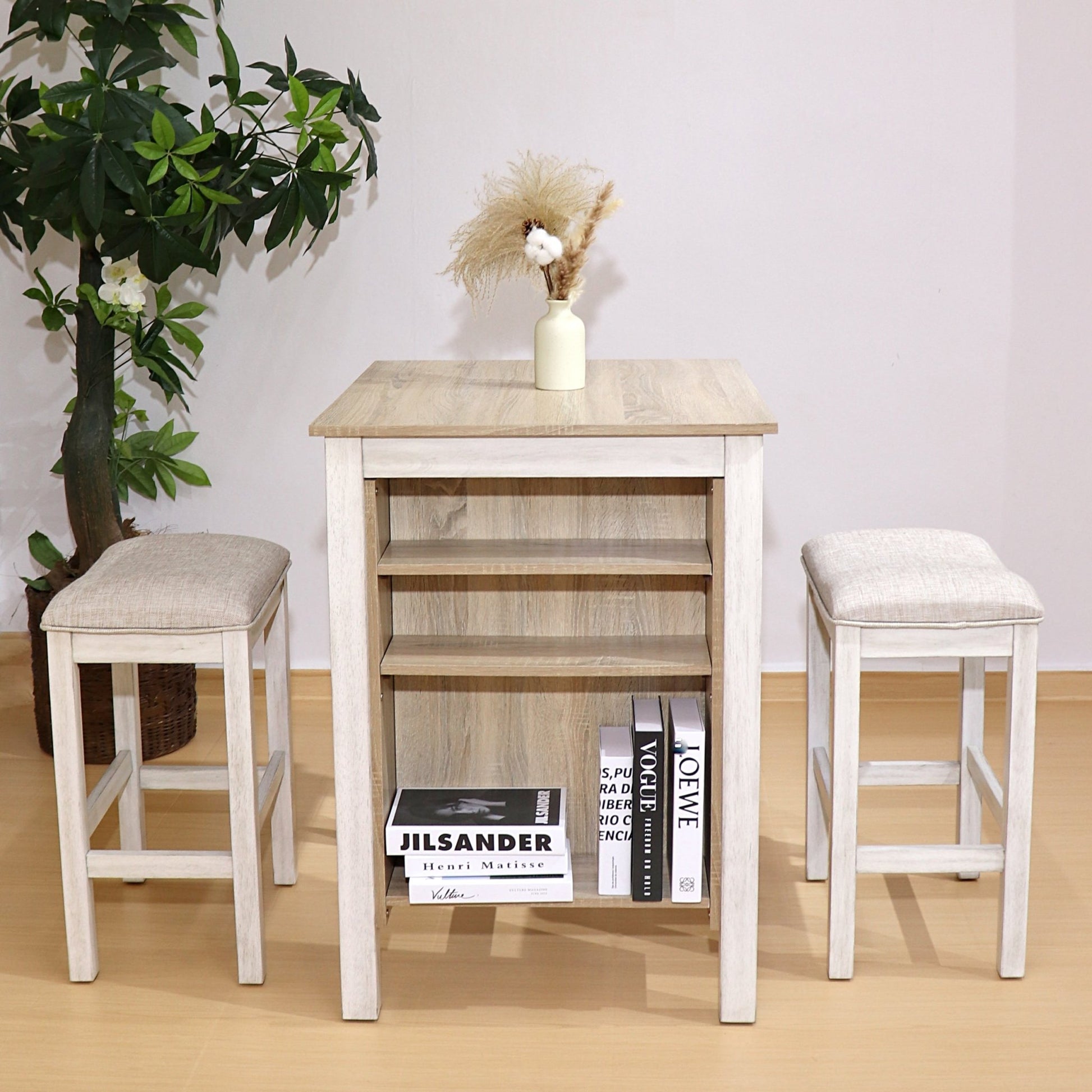 3 Pieces Counter Set Storage Space For Small Space Modern Farmhouse Design Retro Design Easy to Assembly - 1st Choice Furniture Direct
