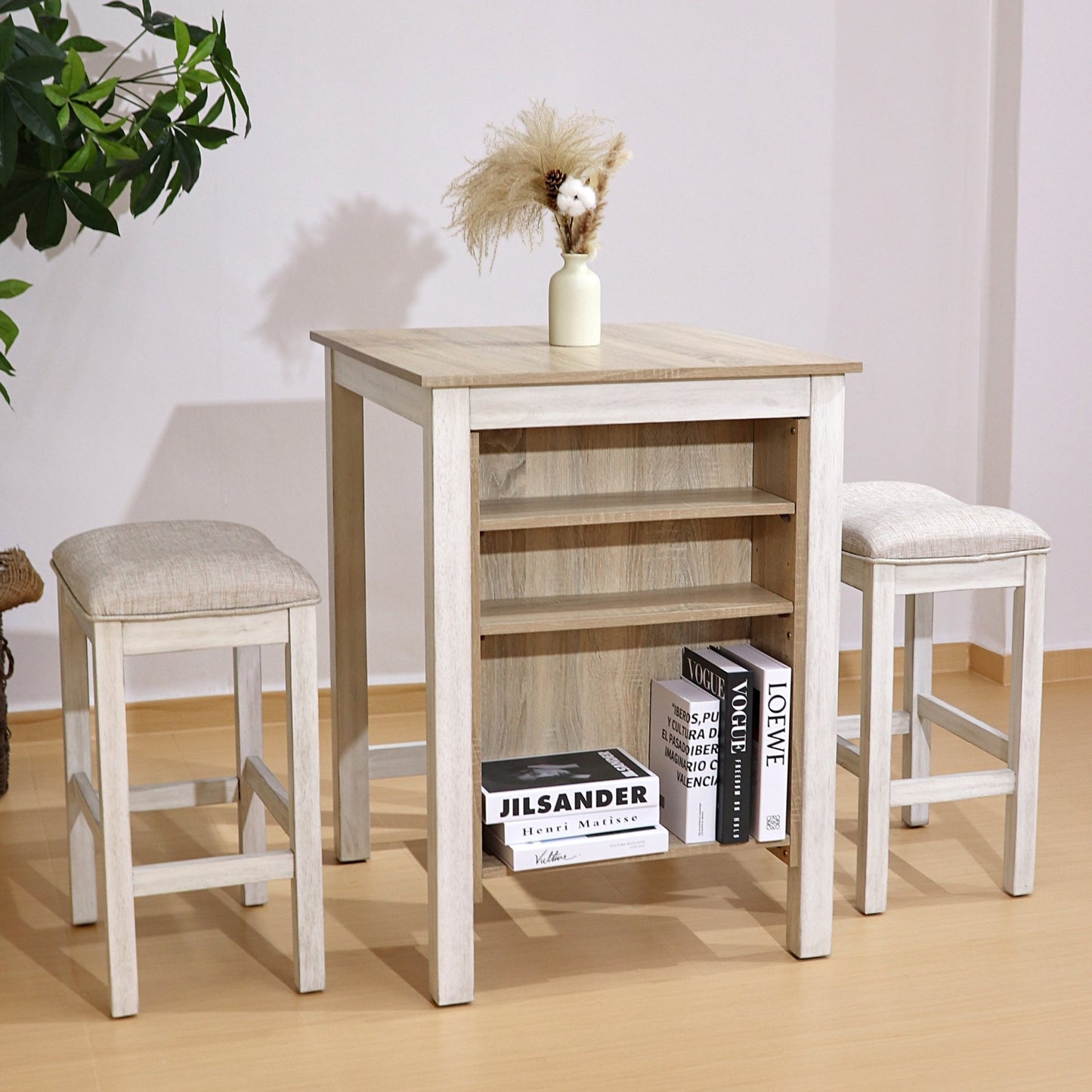 3 Pieces Counter Set Storage Space For Small Space Modern Farmhouse Design Retro Design Easy to Assembly - 1st Choice Furniture Direct