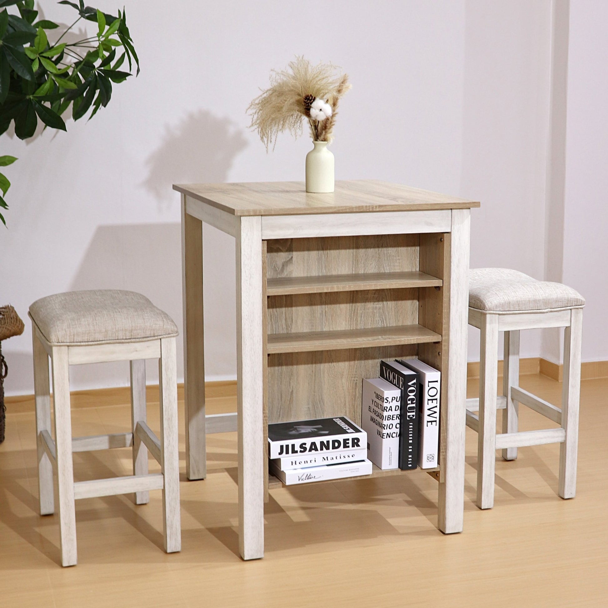 3 Pieces Counter Set Storage Space For Small Space Modern Farmhouse Design Retro Design Easy to Assembly - 1st Choice Furniture Direct