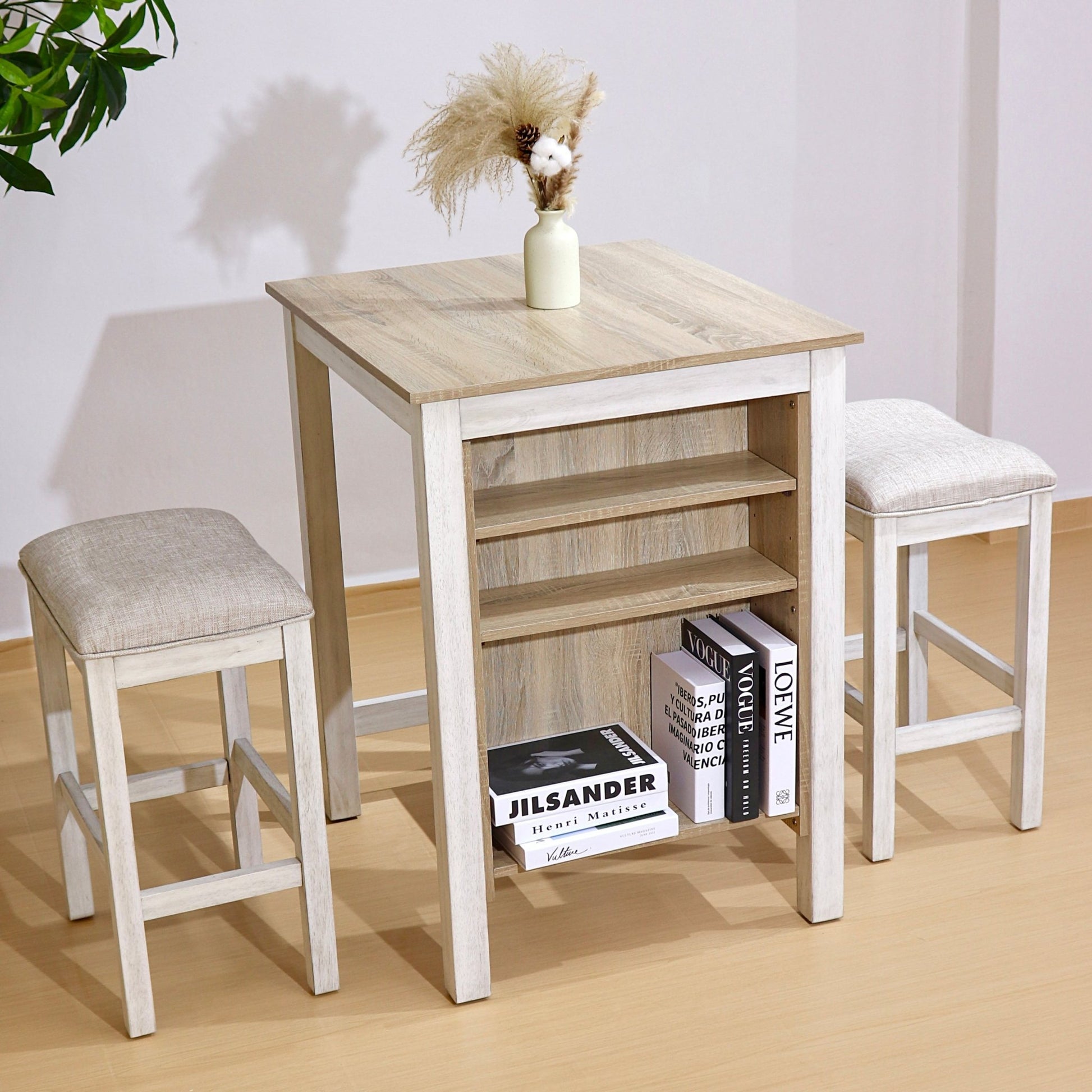 3 Pieces Counter Set Storage Space For Small Space Modern Farmhouse Design Retro Design Easy to Assembly - 1st Choice Furniture Direct