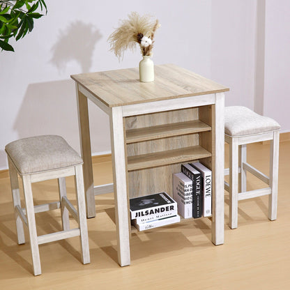 3 Pieces Counter Set Storage Space For Small Space Modern Farmhouse Design Retro Design Easy to Assembly - 1st Choice Furniture Direct