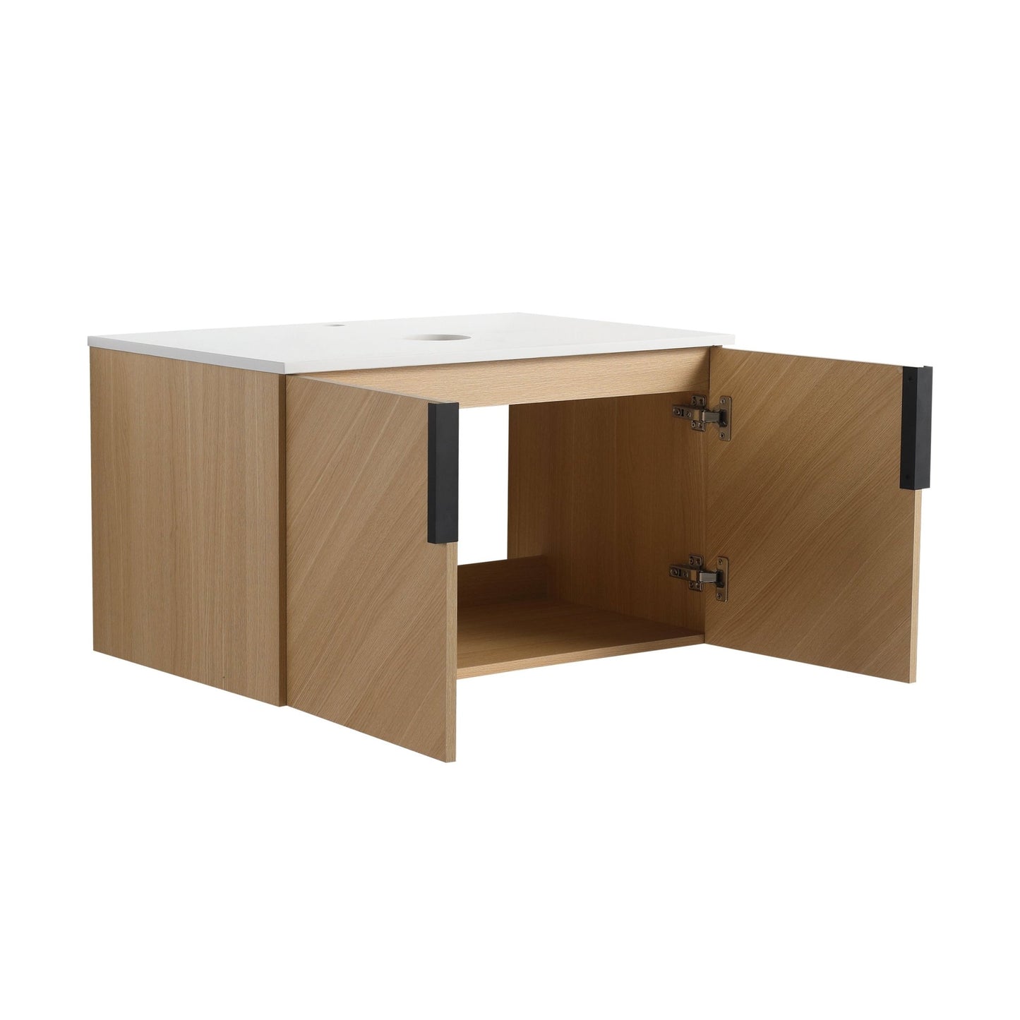 30' Bathroom Vanity With Top Artificial Stone Slab, 2 - Soft Close Door, Wall - Mounted Mounting Design, KD - Packing (Vanity Only, Without Sink) - 1st Choice Furniture Direct