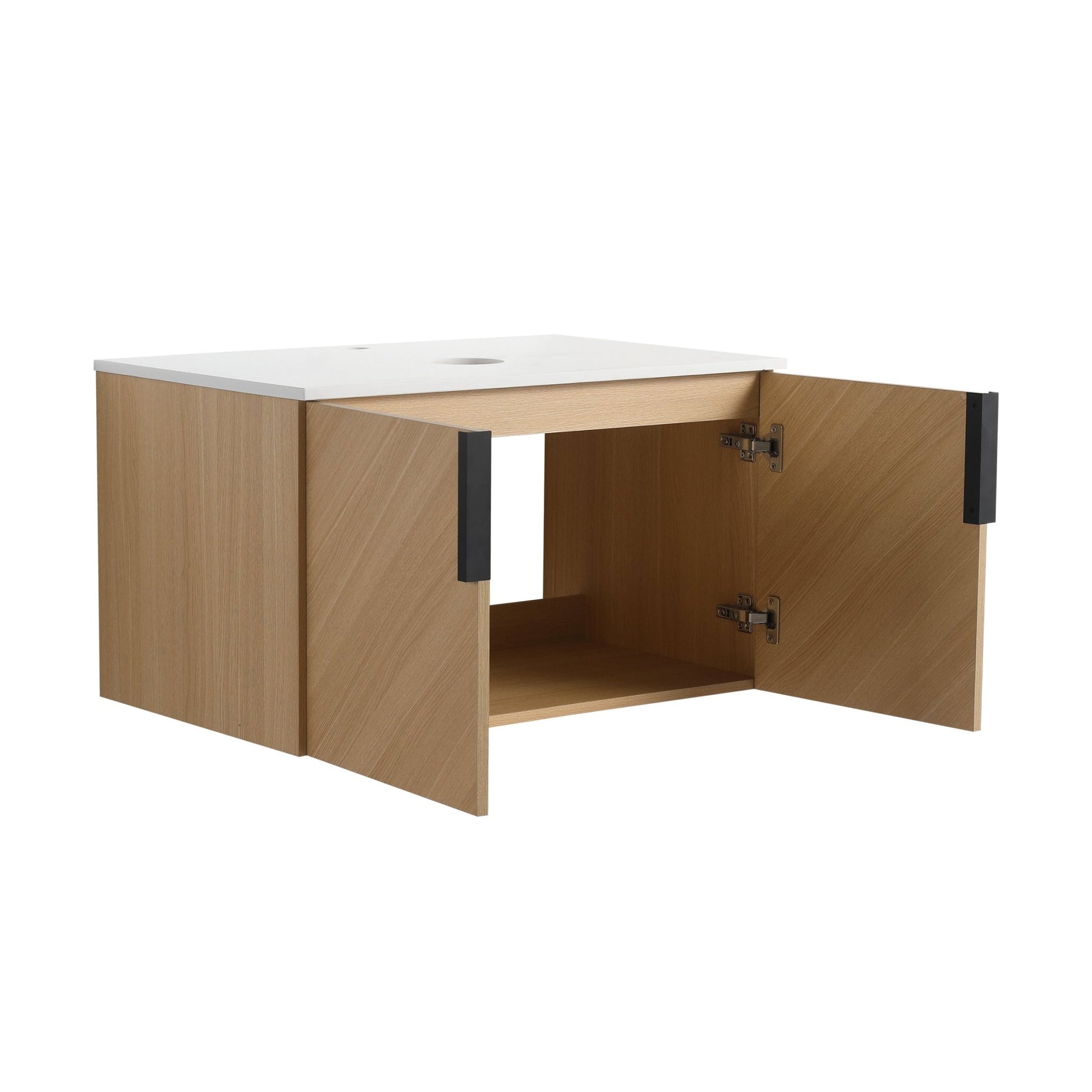 30' Bathroom Vanity With Top Artificial Stone Slab, 2 - Soft Close Door, Wall - Mounted Mounting Design, KD - Packing (Vanity Only, Without Sink) - 1st Choice Furniture Direct