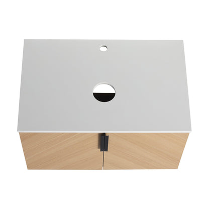 30' Bathroom Vanity With Top Artificial Stone Slab, 2 - Soft Close Door, Wall - Mounted Mounting Design, KD - Packing (Vanity Only, Without Sink) - 1st Choice Furniture Direct