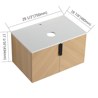 30' Bathroom Vanity With Top Artificial Stone Slab, 2 - Soft Close Door, Wall - Mounted Mounting Design, KD - Packing (Vanity Only, Without Sink) - 1st Choice Furniture Direct