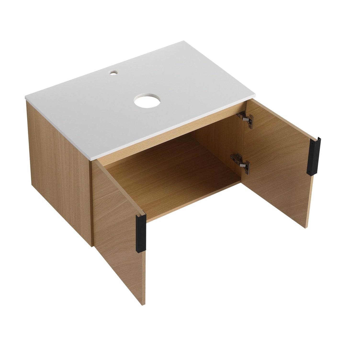 30' Bathroom Vanity With Top Artificial Stone Slab, 2 - Soft Close Door, Wall - Mounted Mounting Design, KD - Packing (Vanity Only, Without Sink) - 1st Choice Furniture Direct