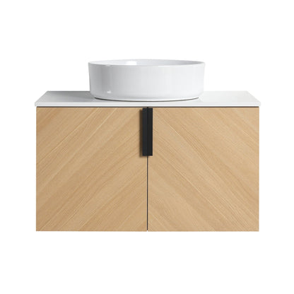 30' Bathroom Vanity With Top Ceramic Art Sink and Artificial Stone Slab, 2 - Soft Close Door, Wall - Mounted Mounting Design, Plywood (KD - Packing) - 1st Choice Furniture Direct