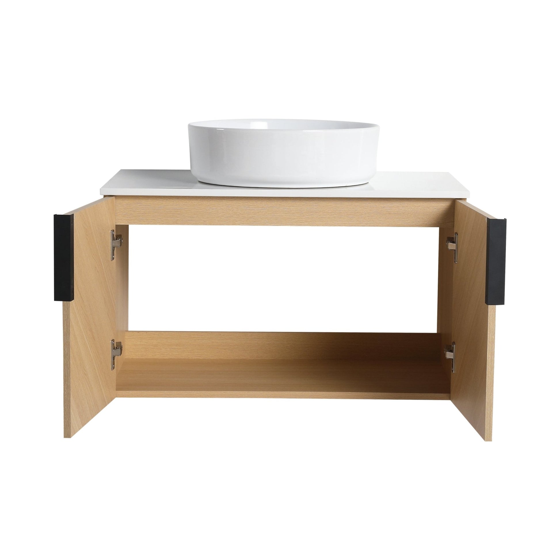 30' Bathroom Vanity With Top Ceramic Art Sink and Artificial Stone Slab, 2 - Soft Close Door, Wall - Mounted Mounting Design, Plywood (KD - Packing) - 1st Choice Furniture Direct