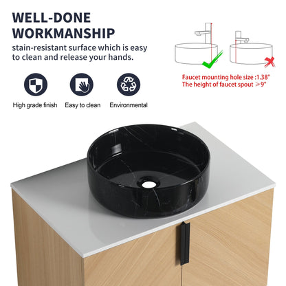 30' Bathroom Vanity With Top Ceramic Art Sink and Artificial Stone Slab, 2 - Soft Close Door, Wall - Mounted Mounting Design, Plywood (KD - Packing) - 1st Choice Furniture Direct