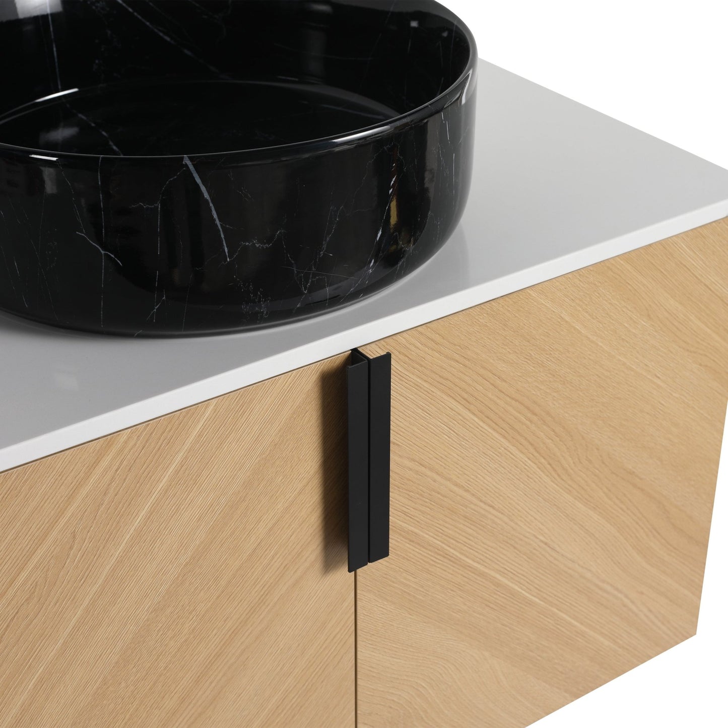 30' Bathroom Vanity With Top Ceramic Art Sink and Artificial Stone Slab, 2 - Soft Close Door, Wall - Mounted Mounting Design, Plywood (KD - Packing) - 1st Choice Furniture Direct