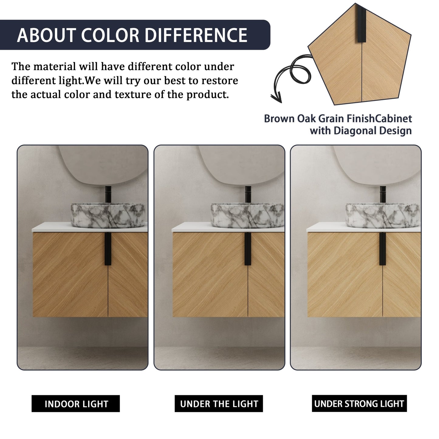 30' Bathroom Vanity With Top Ceramic Art Sink and Artificial Stone Slab, 2 - Soft Close Door, Wall - Mounted Mounting Design, Plywood (KD - Packing) - 1st Choice Furniture Direct