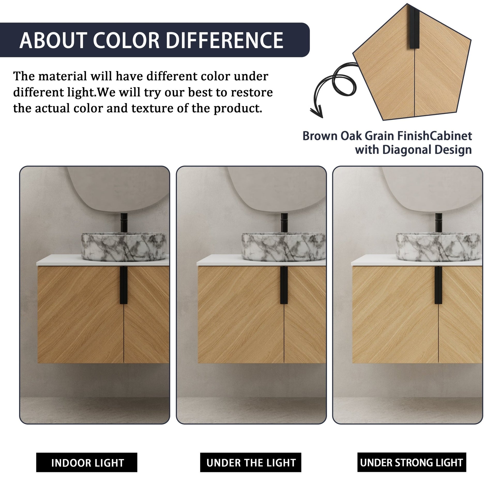 30' Bathroom Vanity With Top Ceramic Art Sink and Artificial Stone Slab, 2 - Soft Close Door, Wall - Mounted Mounting Design, Plywood (KD - Packing) - 1st Choice Furniture Direct