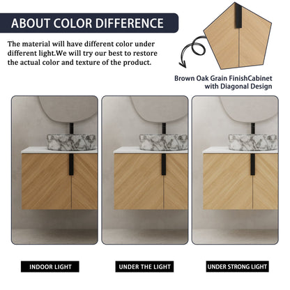 30' Bathroom Vanity With Top Ceramic Art Sink and Artificial Stone Slab, 2 - Soft Close Door, Wall - Mounted Mounting Design, Plywood (KD - Packing) - 1st Choice Furniture Direct