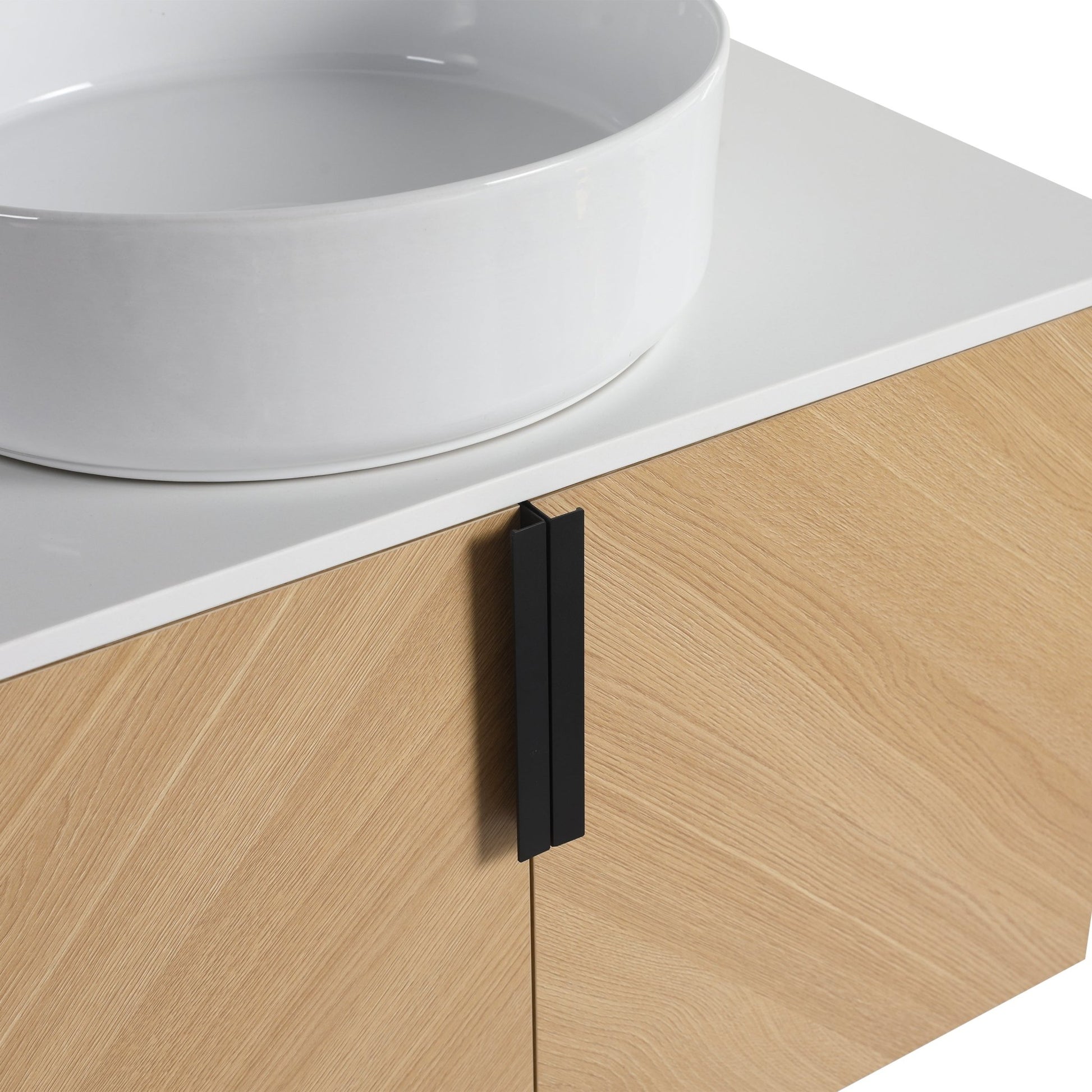 30' Bathroom Vanity With Top Ceramic Art Sink and Artificial Stone Slab, 2 - Soft Close Door, Wall - Mounted Mounting Design, Plywood (KD - Packing) - 1st Choice Furniture Direct