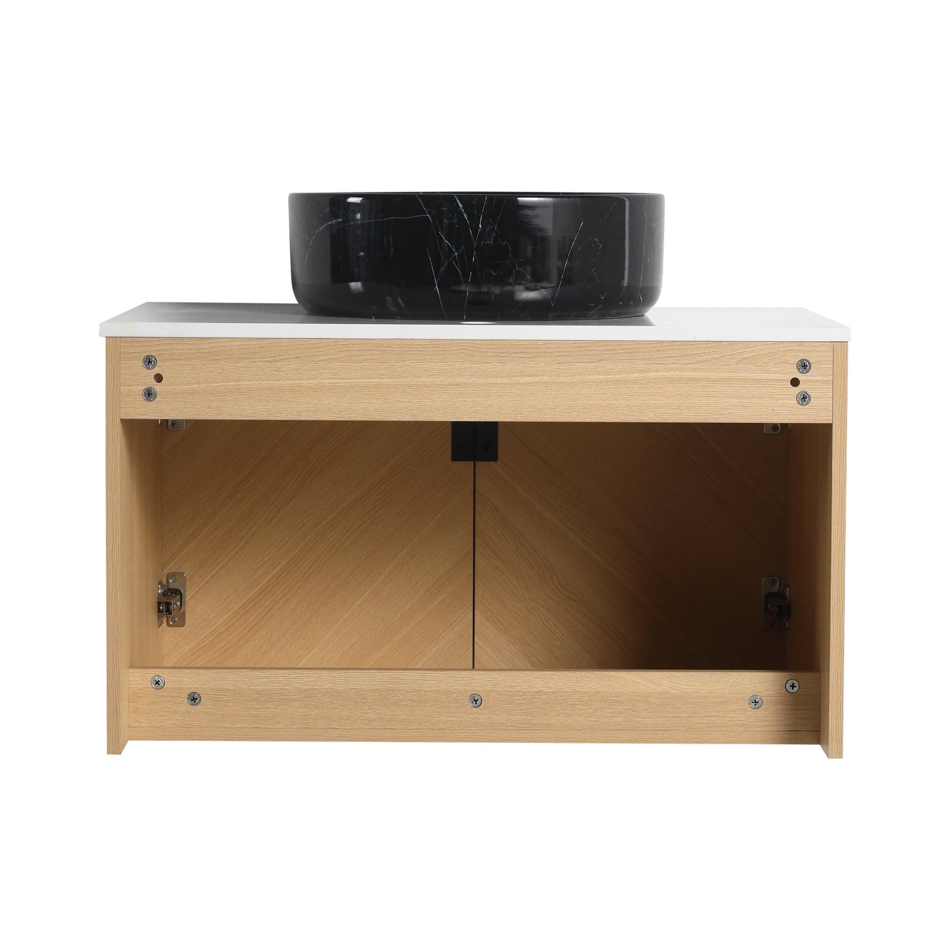 30' Bathroom Vanity With Top Ceramic Art Sink and Artificial Stone Slab, 2 - Soft Close Door, Wall - Mounted Mounting Design, Plywood (KD - Packing) - 1st Choice Furniture Direct