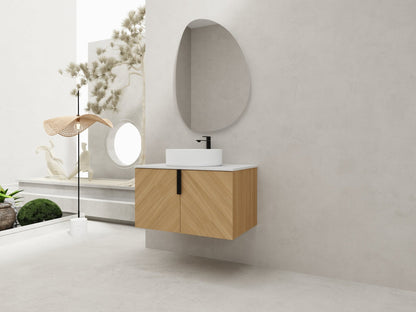 30' Bathroom Vanity With Top Ceramic Art Sink and Artificial Stone Slab, 2 - Soft Close Door, Wall - Mounted Mounting Design, Plywood (KD - Packing) - 1st Choice Furniture Direct