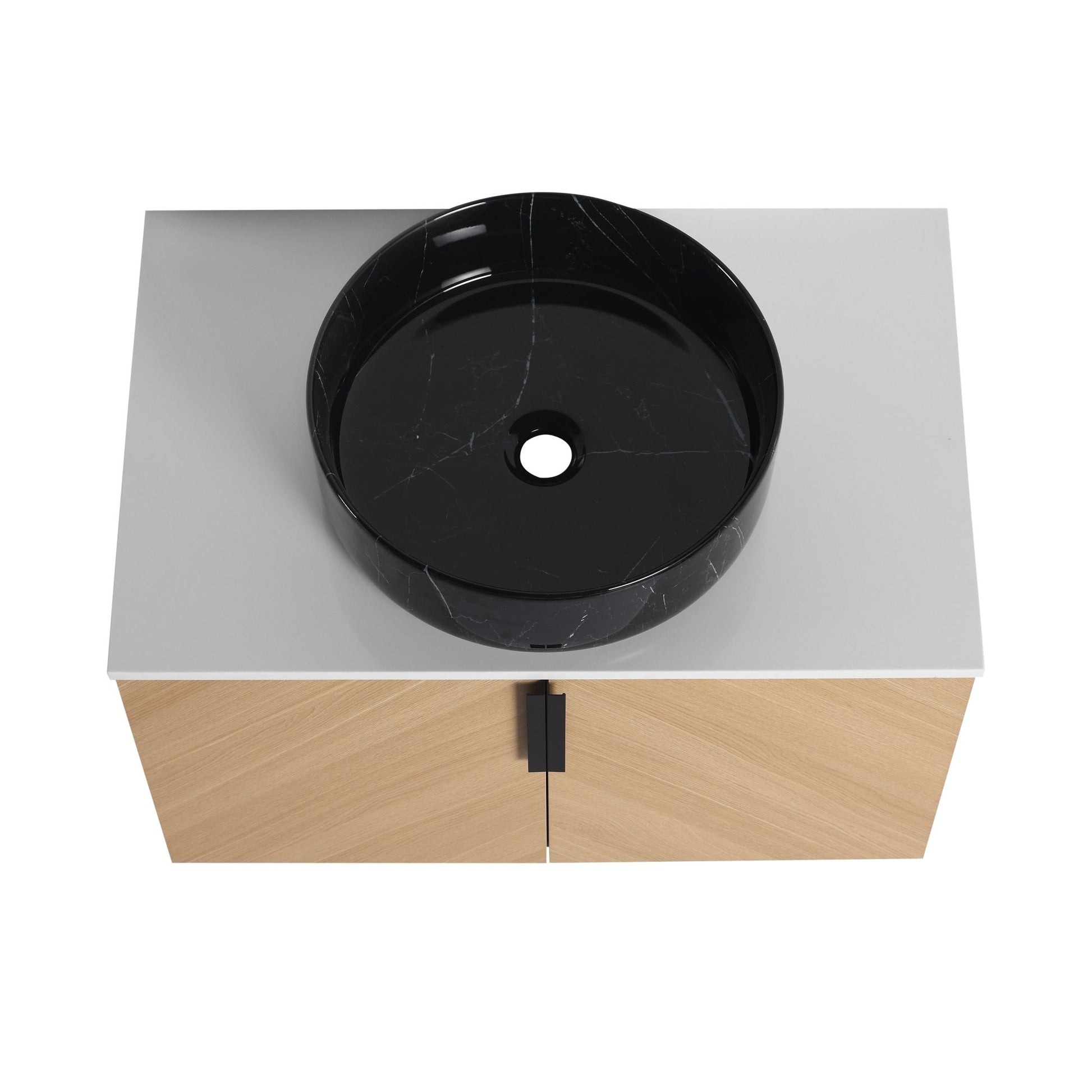 30' Bathroom Vanity With Top Ceramic Art Sink and Artificial Stone Slab, 2 - Soft Close Door, Wall - Mounted Mounting Design, Plywood (KD - Packing) - 1st Choice Furniture Direct
