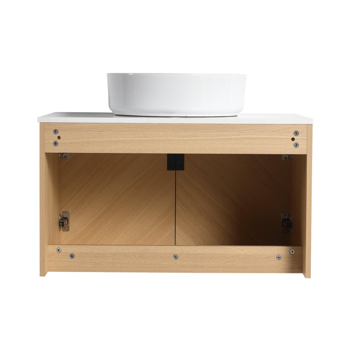 30' Bathroom Vanity With Top Ceramic Art Sink and Artificial Stone Slab, 2 - Soft Close Door, Wall - Mounted Mounting Design, Plywood (KD - Packing) - 1st Choice Furniture Direct