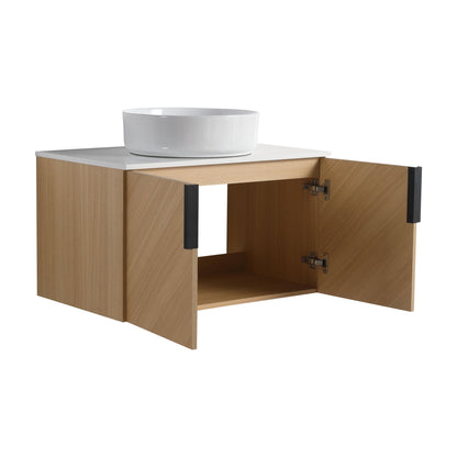 30' Bathroom Vanity With Top Ceramic Art Sink and Artificial Stone Slab, 2 - Soft Close Door, Wall - Mounted Mounting Design, Plywood (KD - Packing) - 1st Choice Furniture Direct