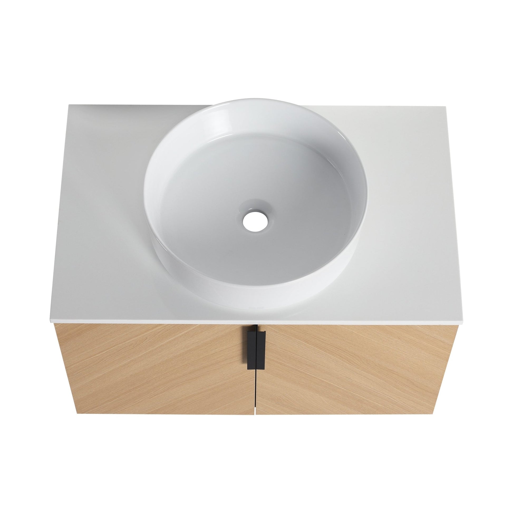 30' Bathroom Vanity With Top Ceramic Art Sink and Artificial Stone Slab, 2 - Soft Close Door, Wall - Mounted Mounting Design, Plywood (KD - Packing) - 1st Choice Furniture Direct