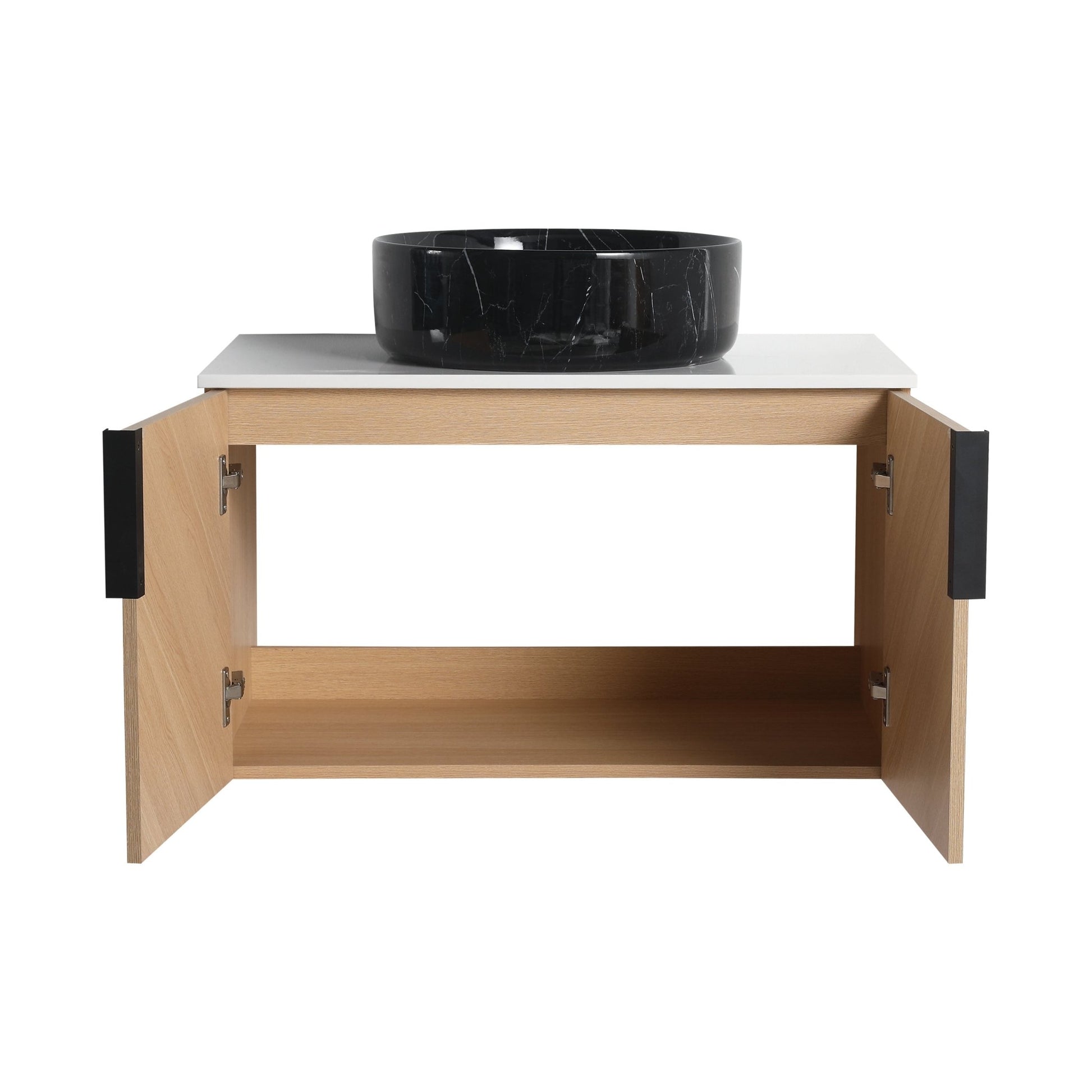 30' Bathroom Vanity With Top Ceramic Art Sink and Artificial Stone Slab, 2 - Soft Close Door, Wall - Mounted Mounting Design, Plywood (KD - Packing) - 1st Choice Furniture Direct