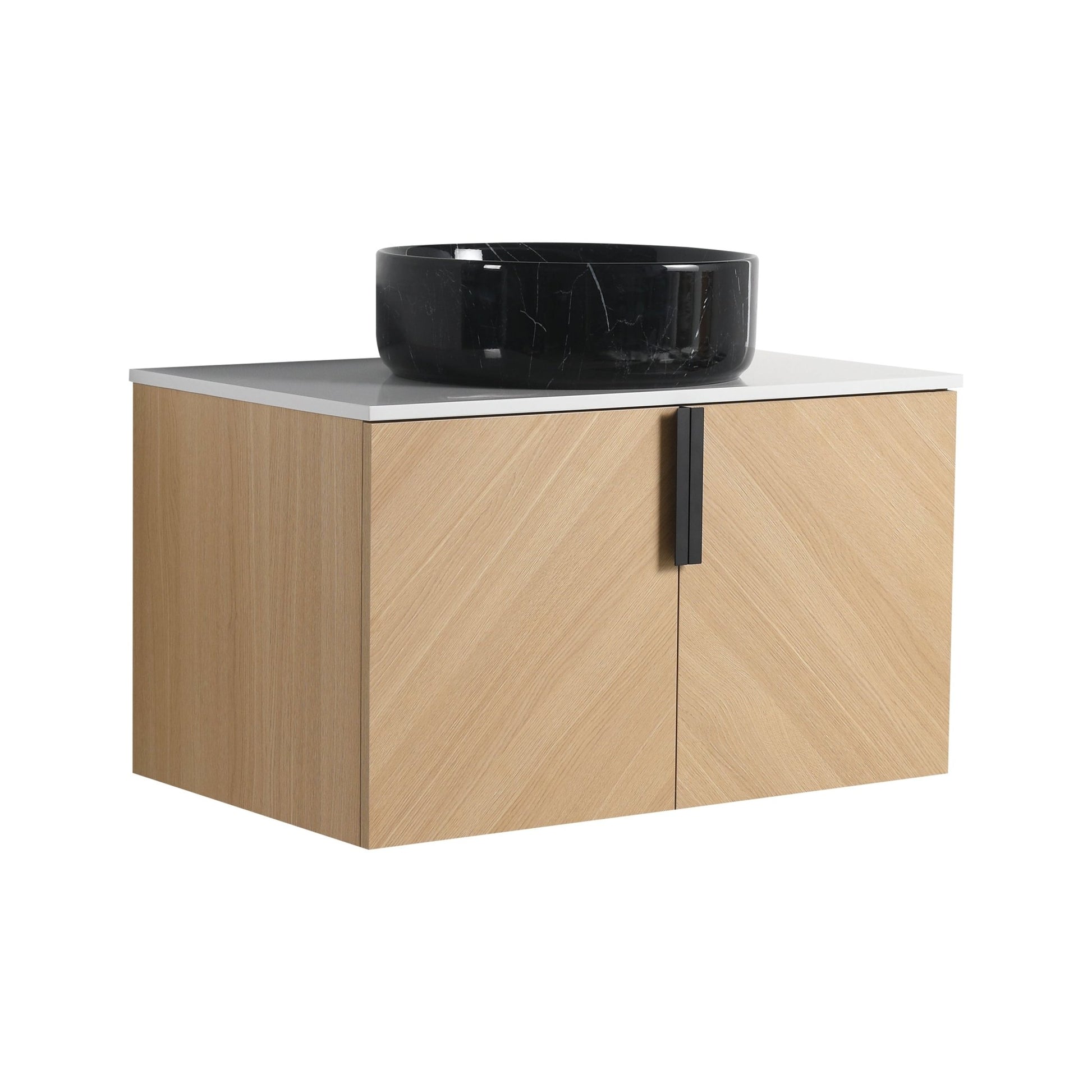 30' Bathroom Vanity With Top Ceramic Art Sink and Artificial Stone Slab, 2 - Soft Close Door, Wall - Mounted Mounting Design, Plywood (KD - Packing) - 1st Choice Furniture Direct