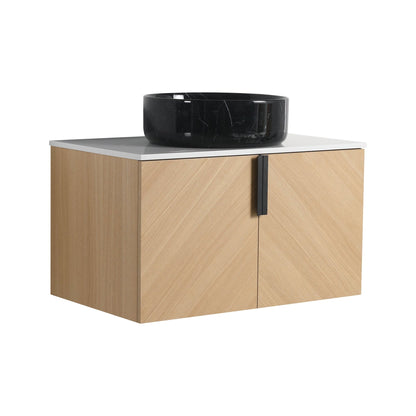 30' Bathroom Vanity With Top Ceramic Art Sink and Artificial Stone Slab, 2 - Soft Close Door, Wall - Mounted Mounting Design, Plywood (KD - Packing) - 1st Choice Furniture Direct