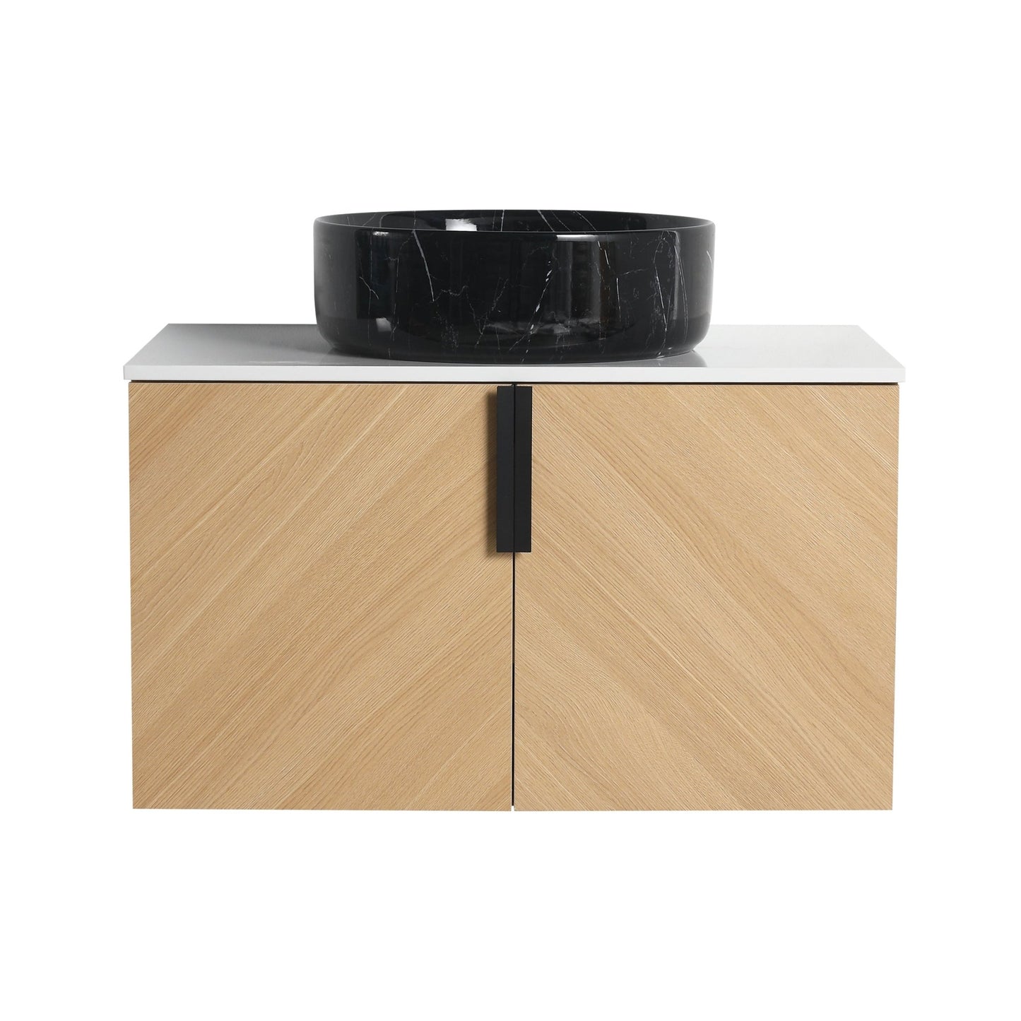 30' Bathroom Vanity With Top Ceramic Art Sink and Artificial Stone Slab, 2 - Soft Close Door, Wall - Mounted Mounting Design, Plywood (KD - Packing) - 1st Choice Furniture Direct