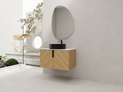 30' Bathroom Vanity With Top Ceramic Art Sink and Artificial Stone Slab, 2 - Soft Close Door, Wall - Mounted Mounting Design, Plywood (KD - Packing) - 1st Choice Furniture Direct