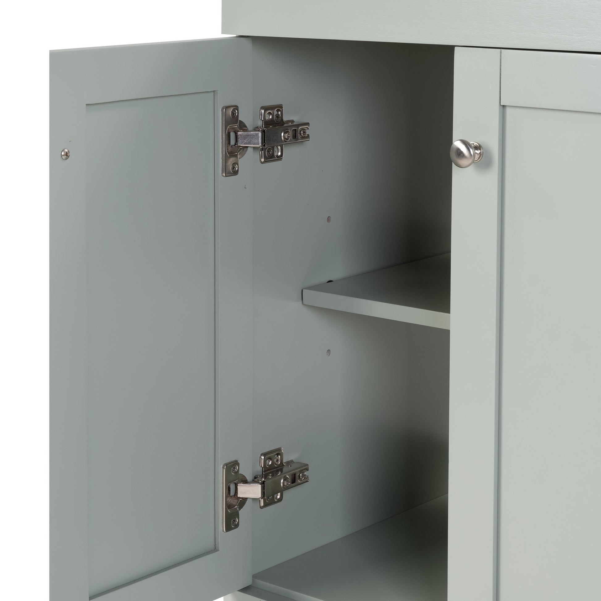 30' Blue Grey Bathroom Vanity with Ceramic Sink - Soft - Close Drawers, Solid Wood Frame, Multi - Organizer Storage ,76x47x85cm - 1st Choice Furniture Direct