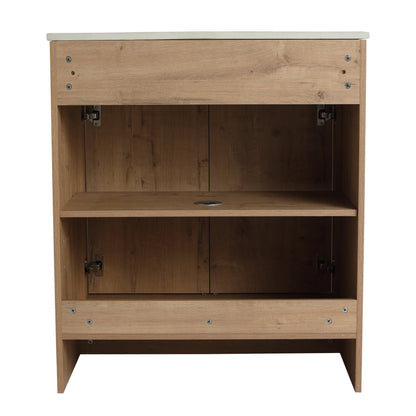 30' Freestanding Bathroom Vanity with White Ceramic Sink & 2 Soft - Close Cabinet Doors ((KD - PACKING),BVB02430IMO - BL9075B - 1st Choice Furniture Direct