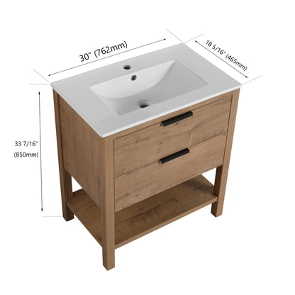 30 Inch Bathroom Vanity Plywood With 2 Drawers - BVB01030IMO - BL9075B - 1st Choice Furniture Direct